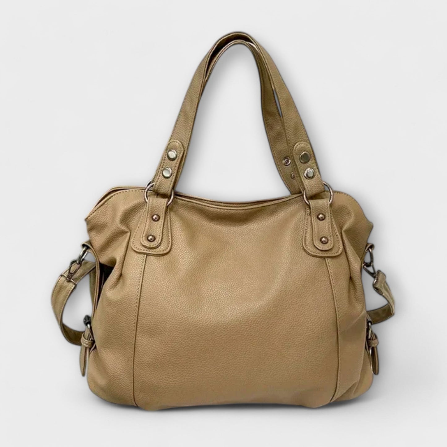 Schultertasche Damen Schlank Schwarz Leder