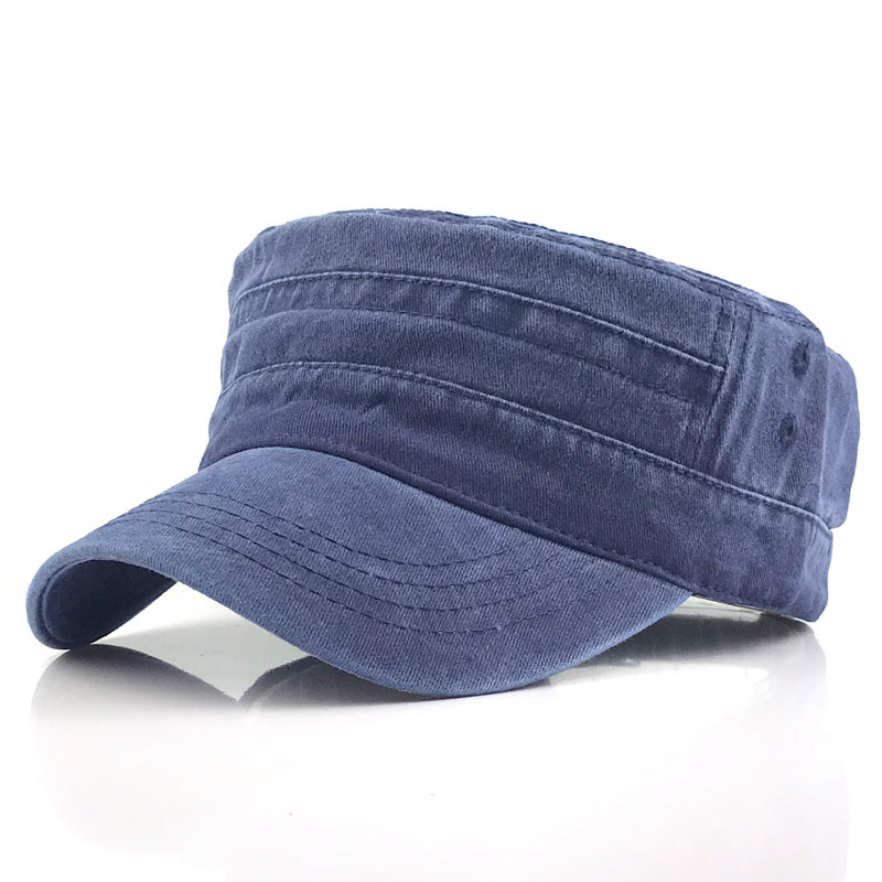 Field Cap - Lässige Kadettenmütze mit flachem Schirm für Männer-Dunkelblau-Einheitsgröße-Chaps Herrenmode