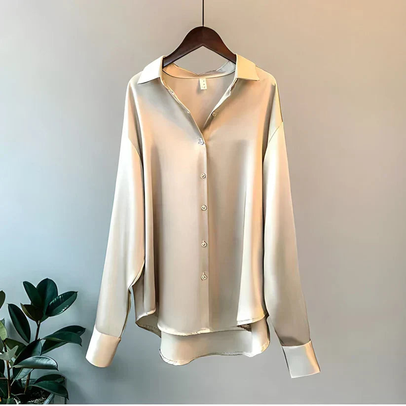 Elegantes Damen Seidenhemd Schwarz - BerlinGlamour