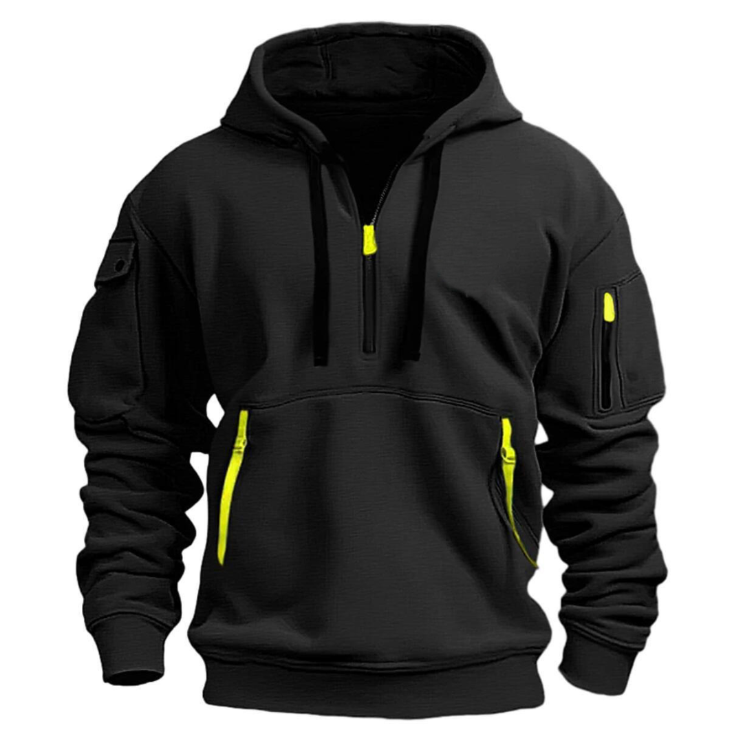 Herren Hoodie mit Reißverschluss Taschen Sportlich Modern