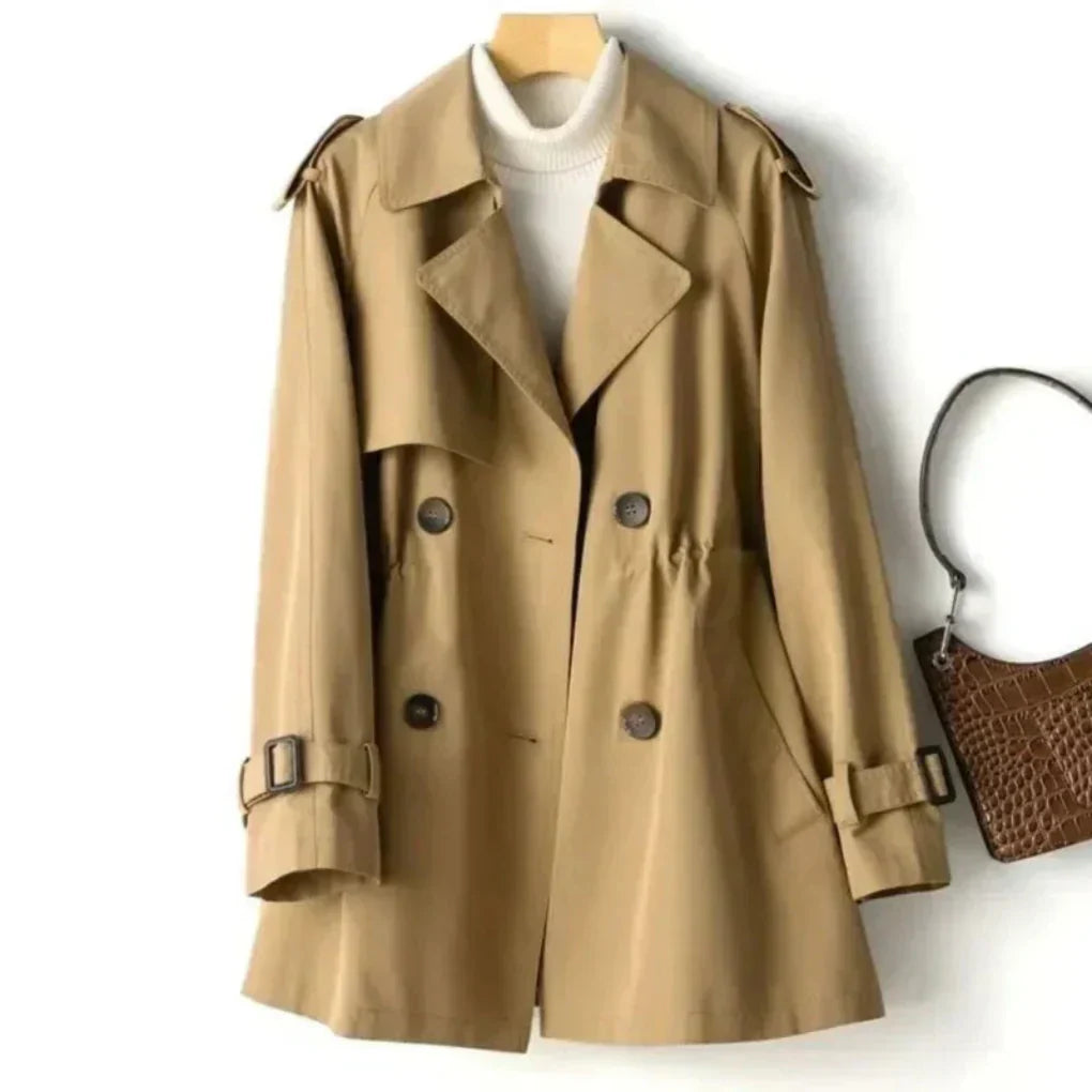 Eleganter Damen-Trenchcoat Klassisch Doppelreiher