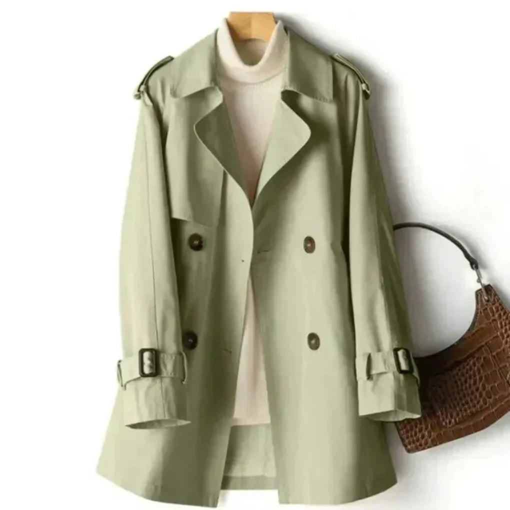 Eleganter Damen-Trenchcoat Klassisch Doppelreiher