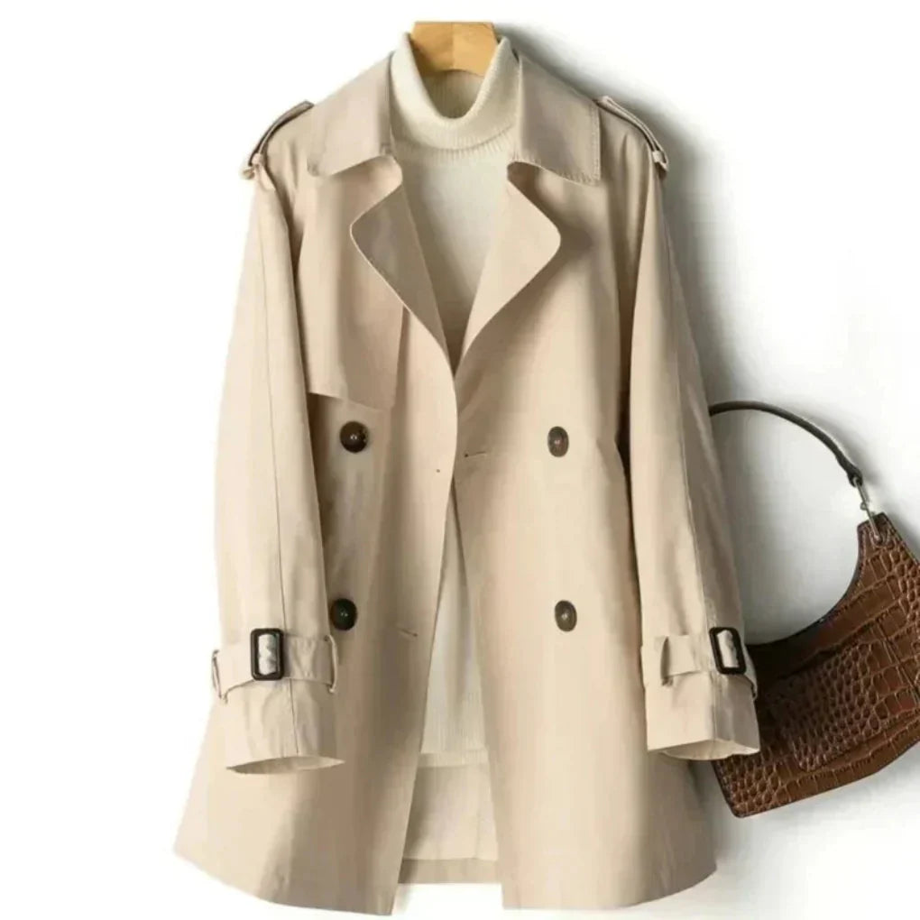 Eleganter Damen-Trenchcoat Klassisch Doppelreiher