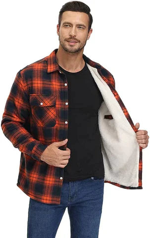 Kariertes Flanellhemd Herren Fleece Überhemd Warm - BerlinGlamour