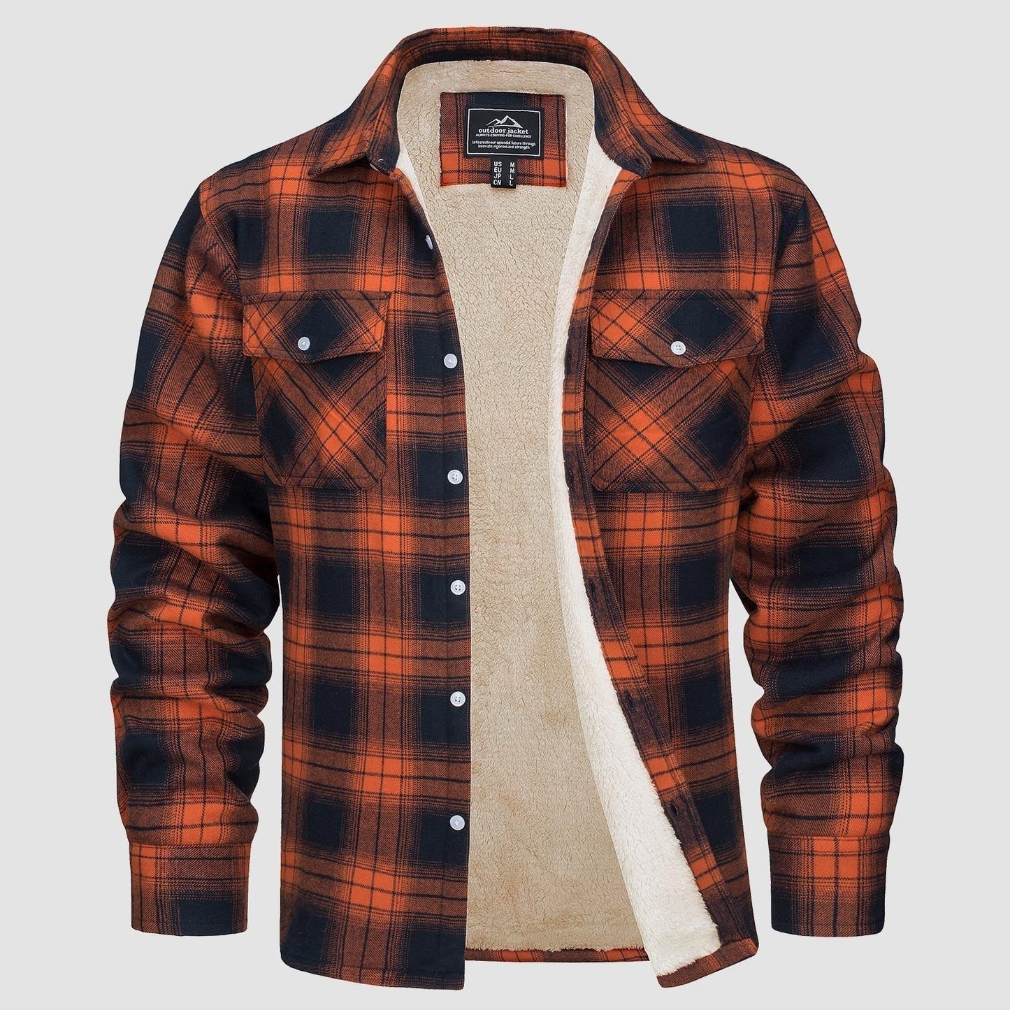 Herren Flanelljacke Kariert Fleece Gefüttert Winter - BerlinGlamour