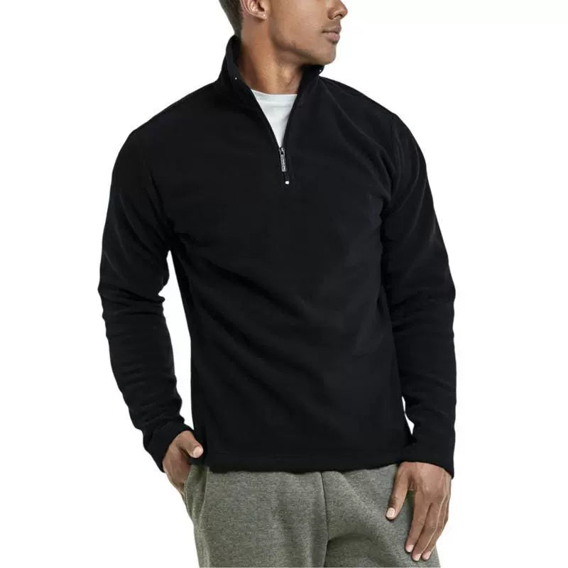 Herren Fleece Pullover Viertel Reißverschluss Warm - BerlinGlamour