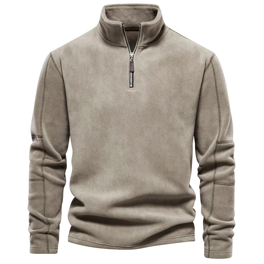 Warme Herren Fleecejacke Quarter Zip Pulli - BerlinGlamour