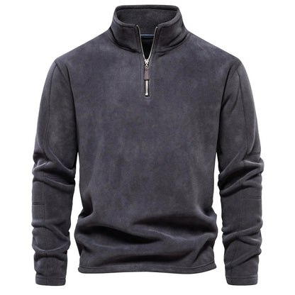 Fleece-Pullover | Half-Zip | Warm | Quarter-Zip-Fleece | Herren-Fleece-Dunkelgrau-S-Chaps Herrenmode