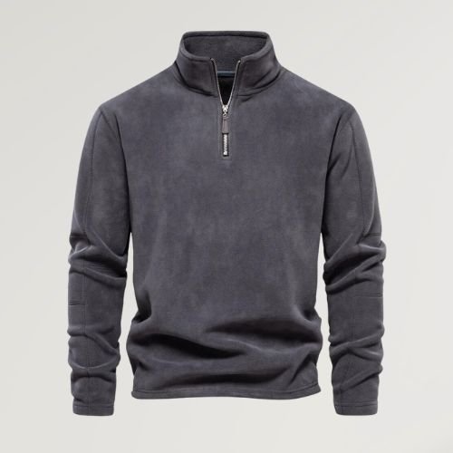 Herren Fleece Pullover Langarm Quarter Zip - BerlinGlamour