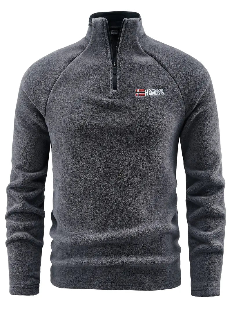 Fleece Pullover Herren Warm Viertelreißverschluss - BerlinGlamour