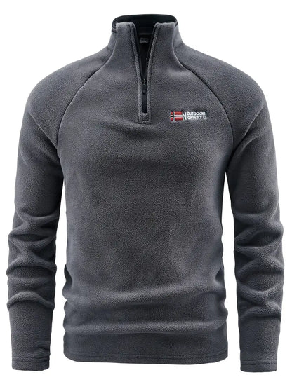 Fleece Pullover Herren Warm Viertelreißverschluss - BerlinGlamour