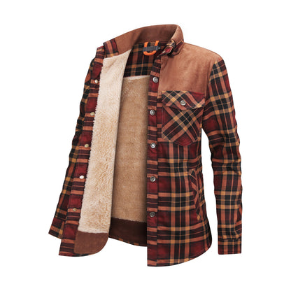 Herren Fleece Jacke Kariert Warm - BerlinGlamour