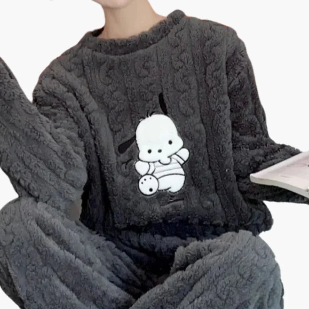 Fleece Schlafanzug Set für Damen 6