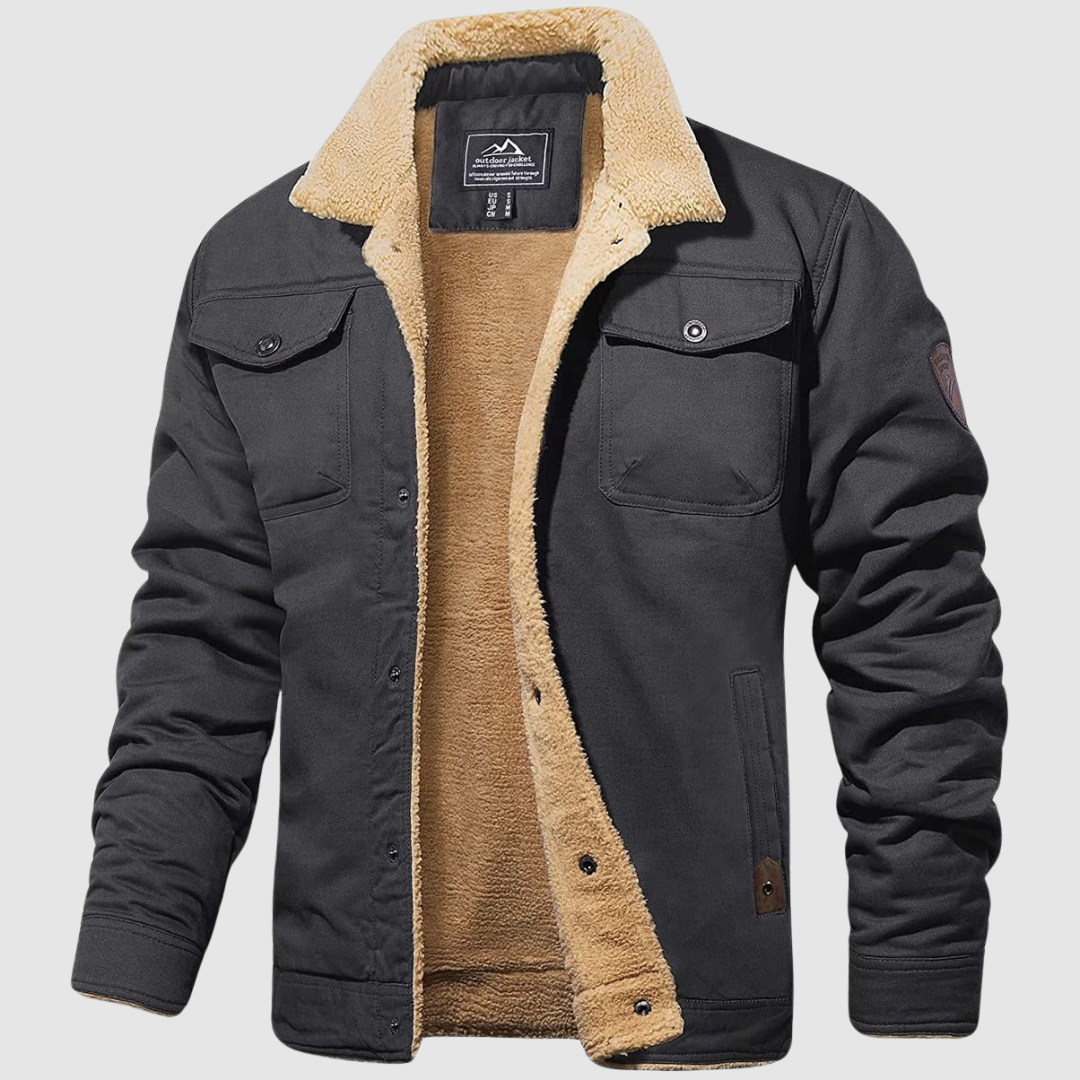Herren Winterjacke Fleecegefüttert mit Brusttaschen - BerlinGlamour