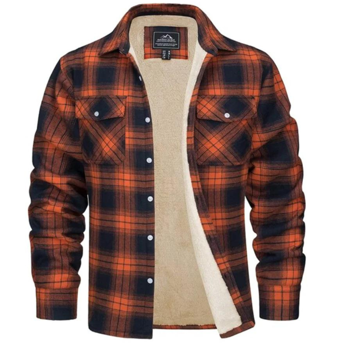 Kariertes Fleecehemd für Männer Button-up Jacke Warm - BerlinGlamour