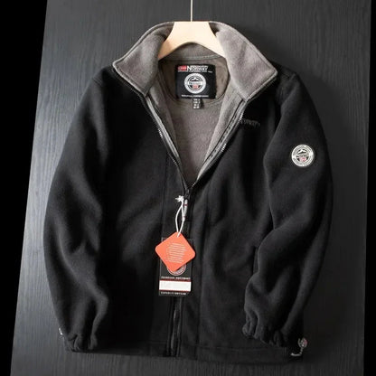 Fleecejacke | Warm | Taschen | Fleece-Jacke mit Reißverschluss | Winterkleidung für Herren-Schwarz-XS-Chaps Herrenmode