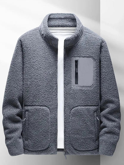 Fleecejacke – Warme Teddy-Fleecejacke mit Reißverschluss und Taschen für Männer-Chaps Herrenmode