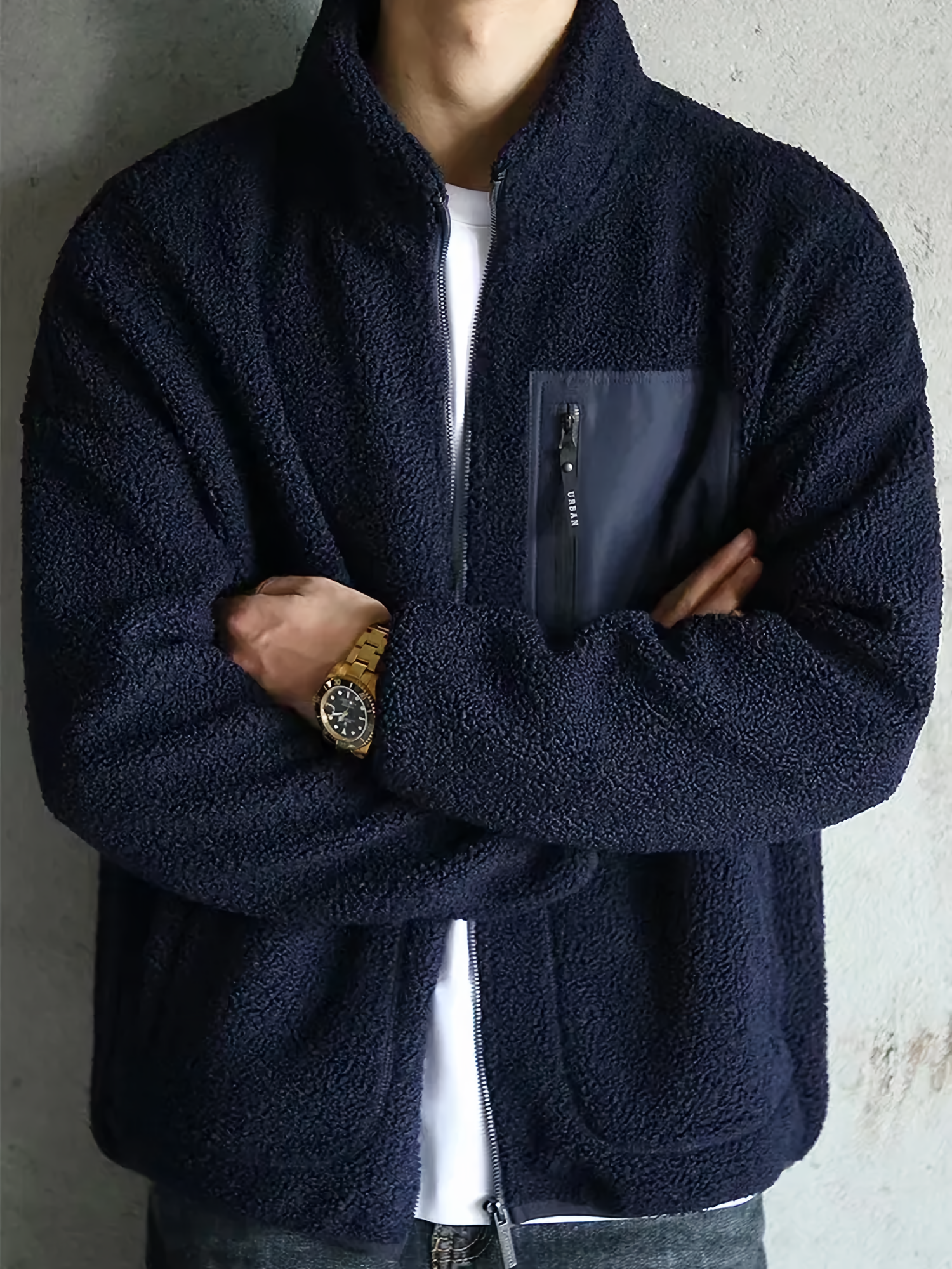 Herren Fleecejacke Warm Mit Reißverschluss - BerlinGlamour