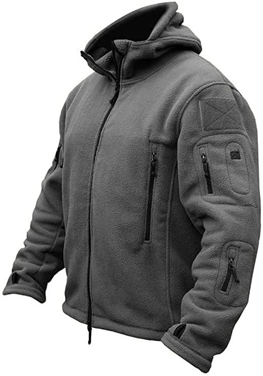 Fleecejacke | durchgehender Reißverschluss | Winter | Fleecejacke mit Reißverschluss | Herrenbekleidung-Grau-XS-Chaps Herrenmode