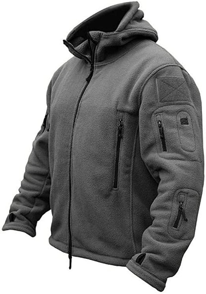 Fleecejacke | durchgehender Reißverschluss | Winter | Fleecejacke mit Reißverschluss | Herrenbekleidung-Grau-XS-Chaps Herrenmode