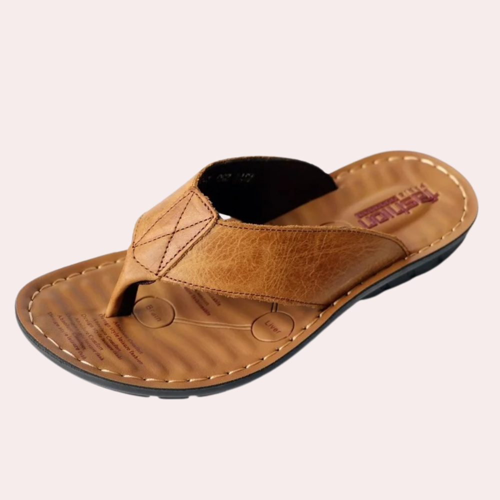 Orthopädische Leder Flip Flops Herren Sandalen Komfort - BerlinGlamour