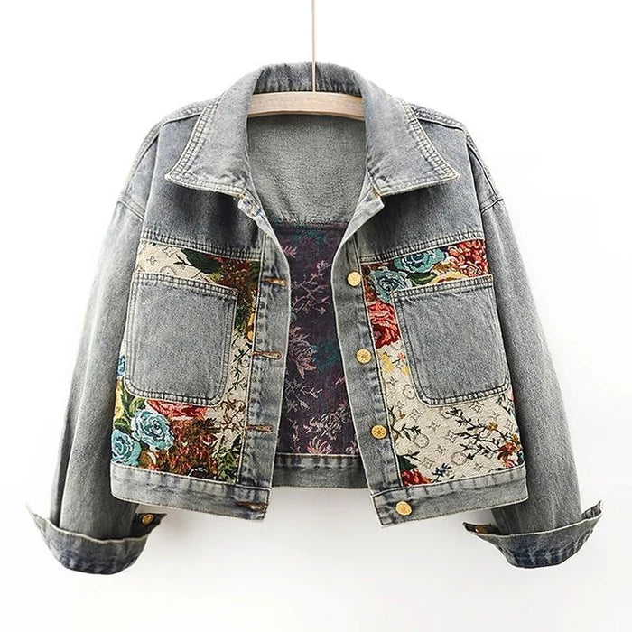 Bio-Baumwolle Jeansjacke Damen Cropped Öko-Freundlich