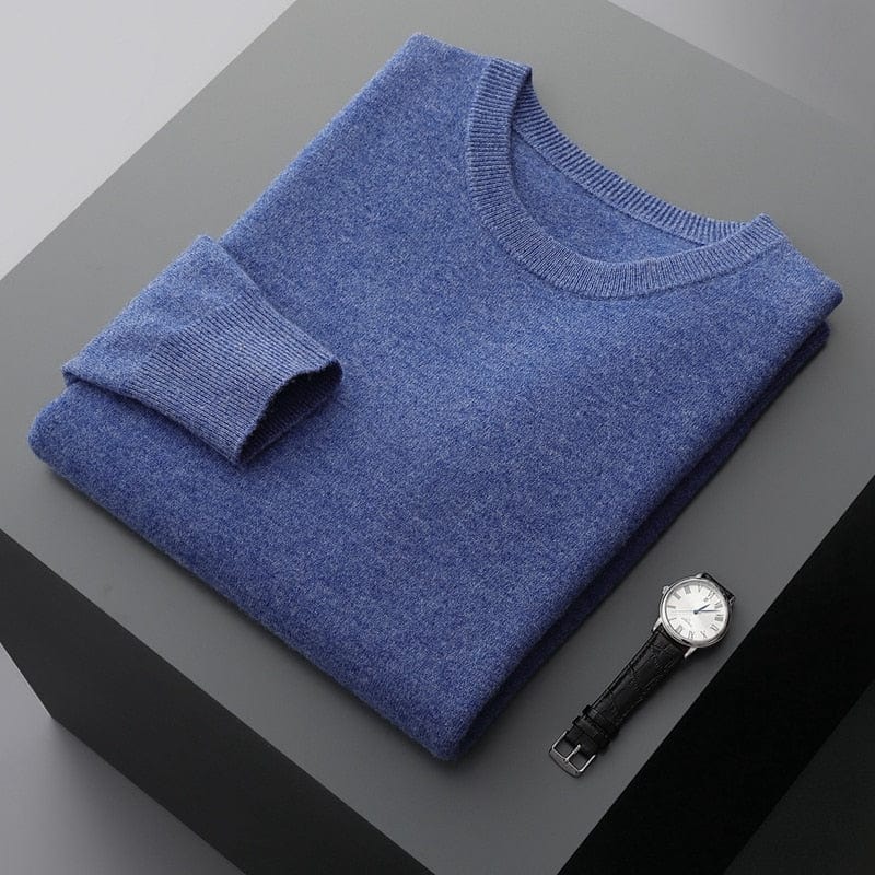 Herren Pullover Klassisch Rundhals Ausschnitt Elegante Optik - BerlinGlamour