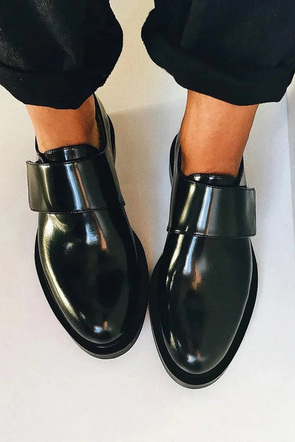 Schwarze Damenschuhe Glänzend Flach