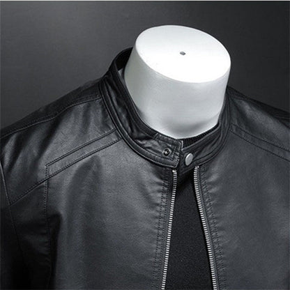 Leder Motorradjacke Schwarz Elegant