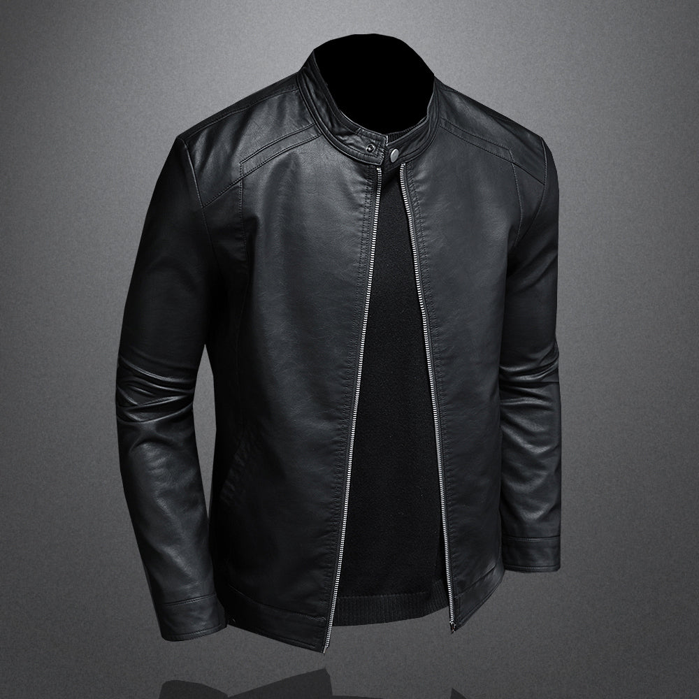 Leder Motorradjacke Schwarz Elegant