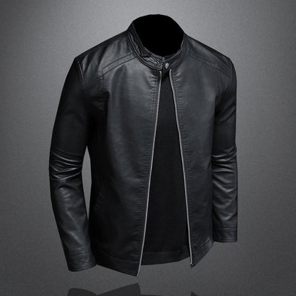 Leder Motorradjacke Schwarz Elegant