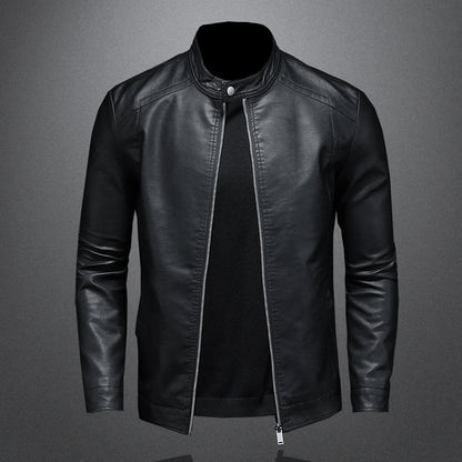 Leder Motorradjacke Schwarz Elegant
