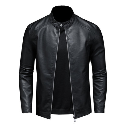 Leder Motorradjacke Schwarz Elegant