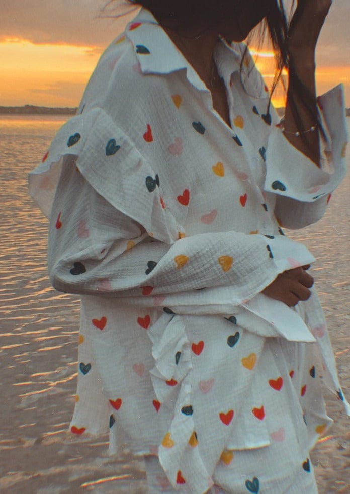 Herz-Print Zweiteiler Sommeroutfit Damen
