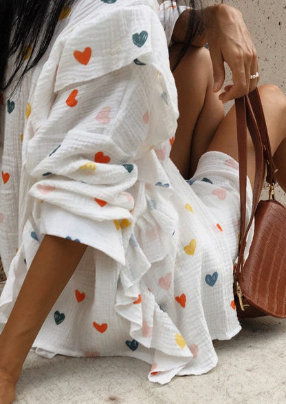 Herz-Print Zweiteiler Sommeroutfit Damen