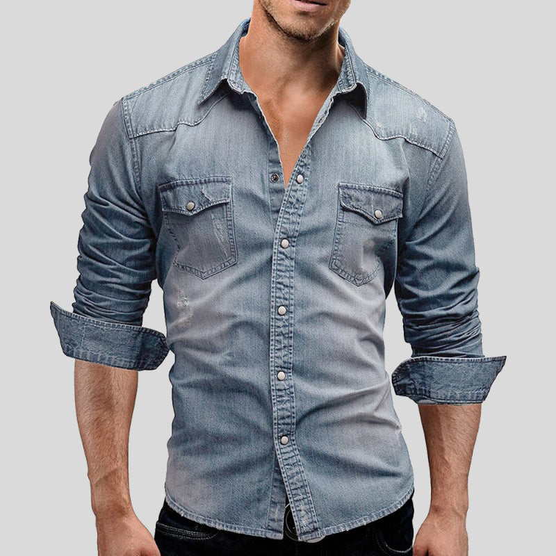 Herren Jeanshemd Casual Modern Slim Fit - BerlinGlamour