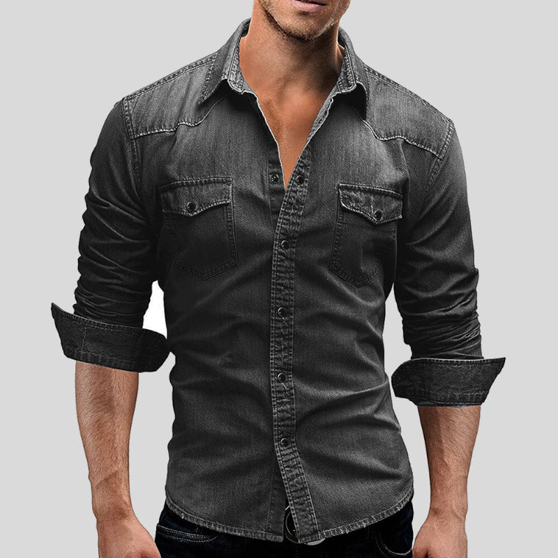 Herren Jeanshemd Casual Modern Slim Fit