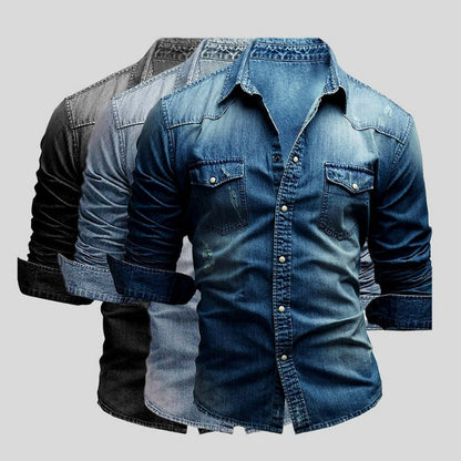Herren Jeanshemd Casual Modern Slim Fit