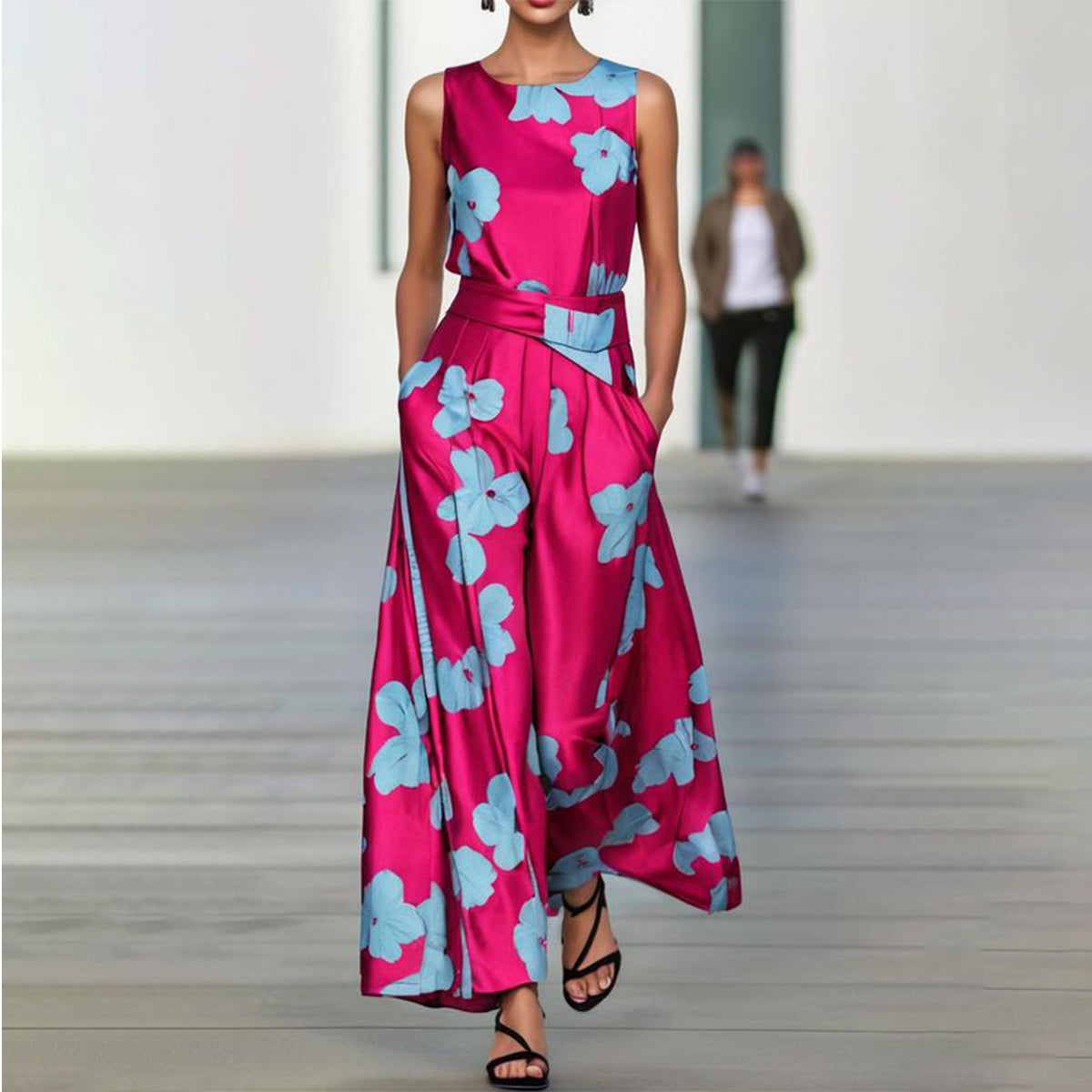 Rosa Maxikleid Ohne Ärmel Sommerkleid Damen - BerlinGlamour