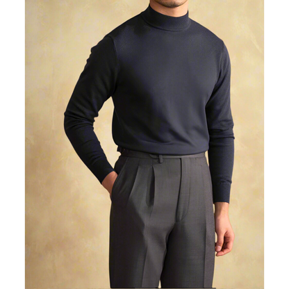 Herren Pullover Rollkragen Wolle Klassisch Elegante Qualität