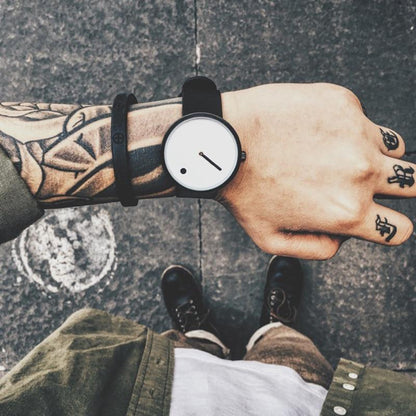 Herrenuhr Quarz Schwarz Luxus Designer Uhr Einfach
