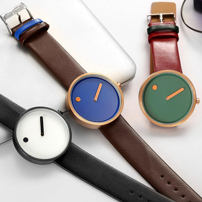 Herrenuhr Quarz Schwarz Luxus Designer Uhr Einfach