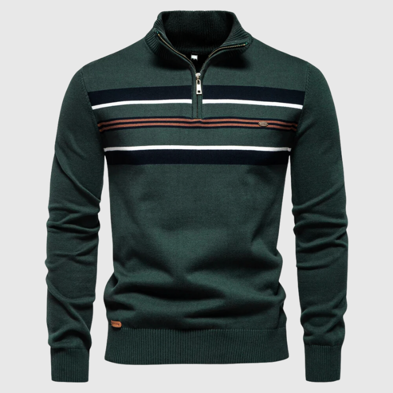 Herren Strickpullover Reißverschluss Modern Warm - BerlinGlamour