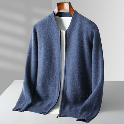 Herren Strickjacke Woll Warm Reißverschluss Hochwertig
