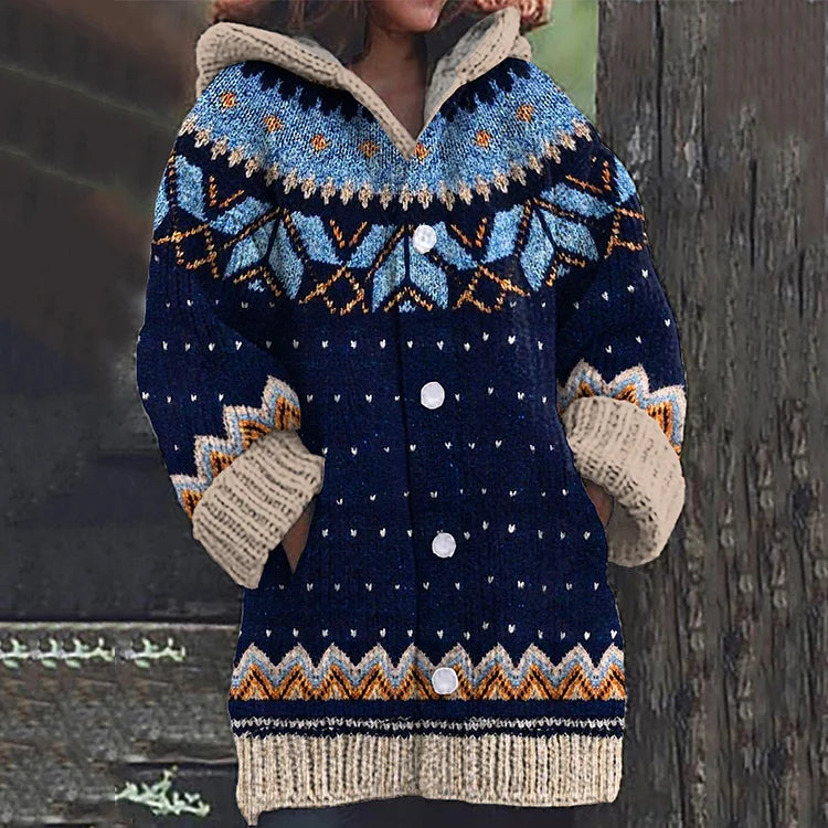 Damen Strickjacke Knopfleiste Bequem Warm
