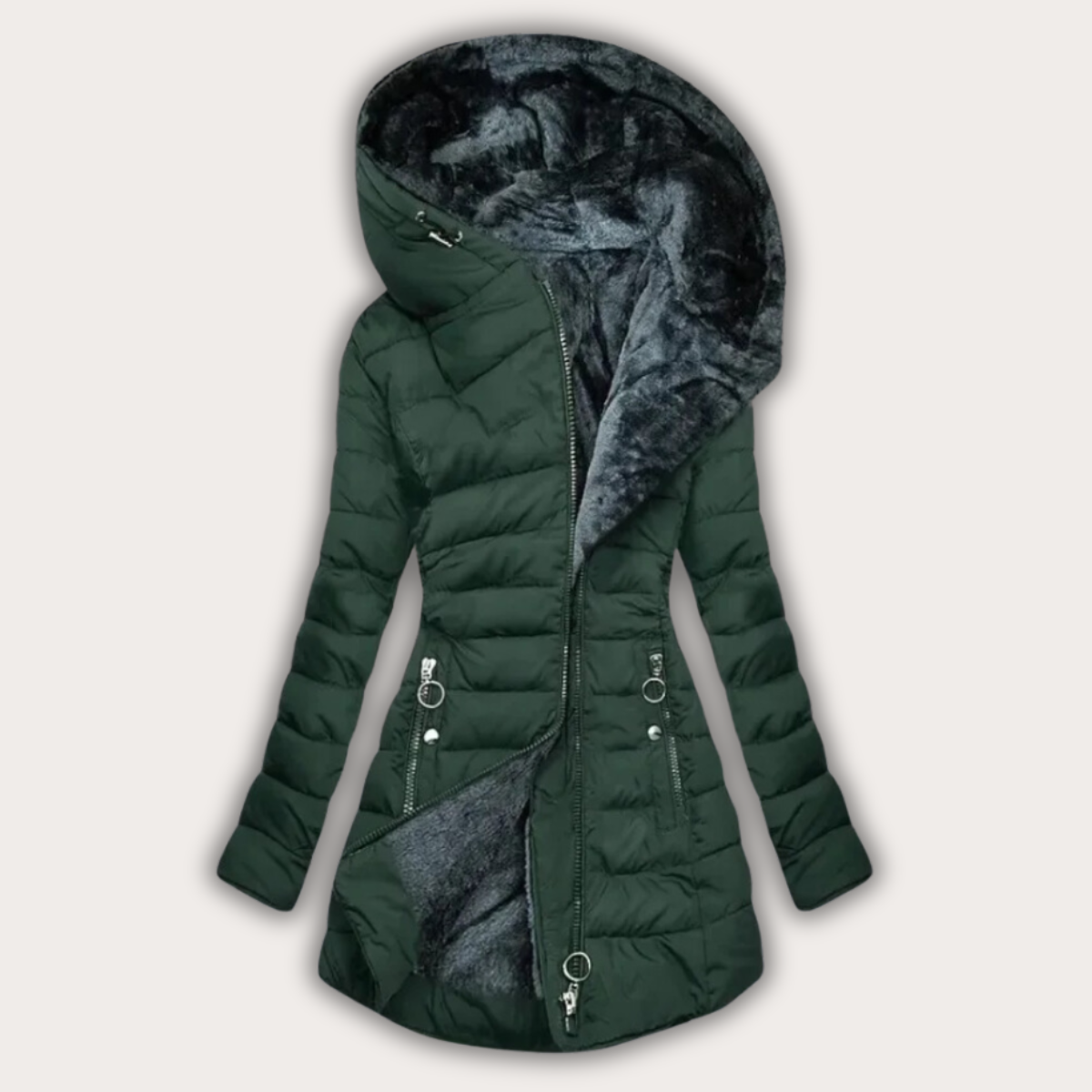 Damen Daunenjacke Warm Fellkapuze Winter
