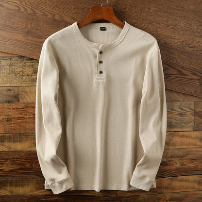Herren Langarmshirt Klassisch Baumwolle Modern