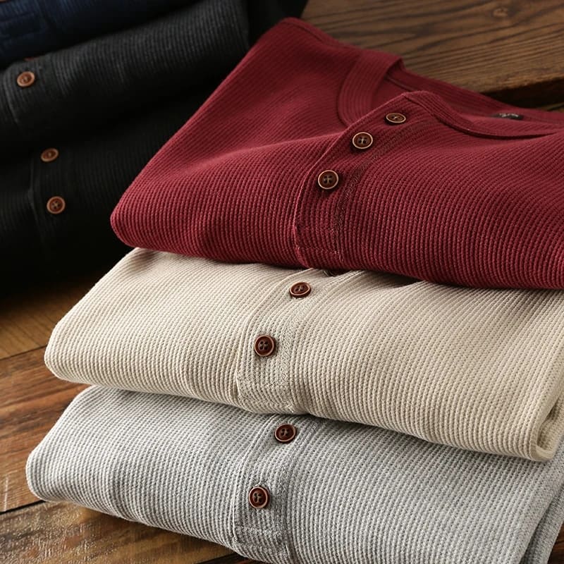 Herren Langarmshirt Klassisch Baumwolle Modern