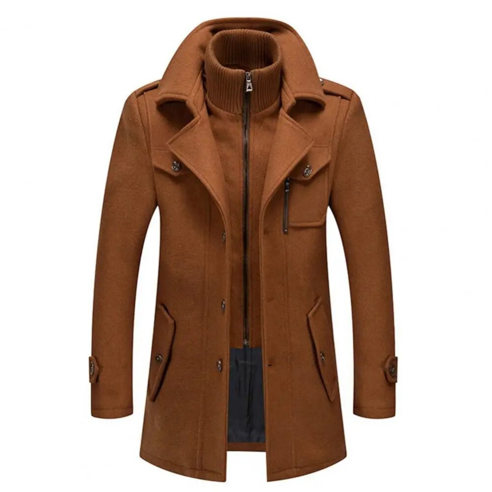Herren Doppelkragenjacke Modern Schwarz Elegant