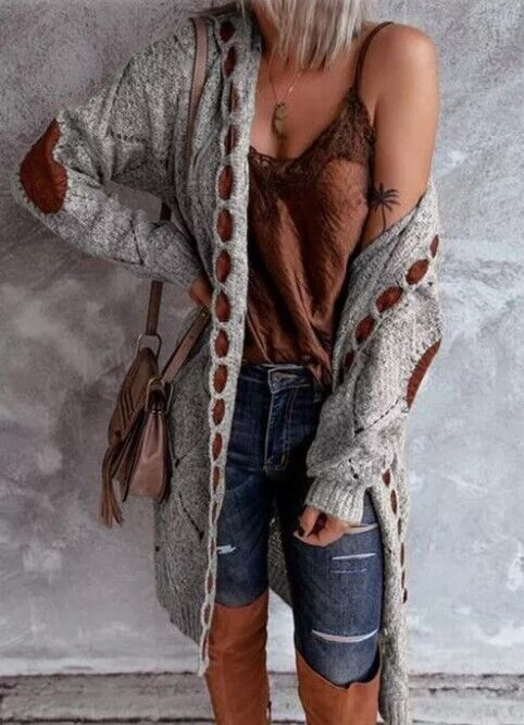 Elegante Langstrickcardigan Damen